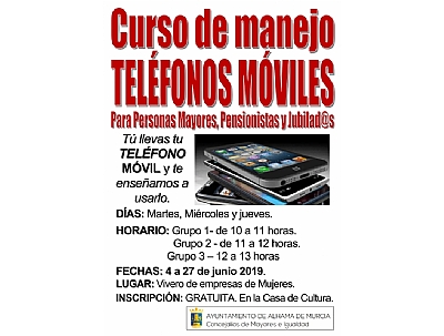 Inicio del curso de manejo de teléfonos móviles para mayores, pensionistas y jubilados 2019 Inicio del curso de manejo de teléfonos móviles para mayores, pensionistas y jubilados 2019