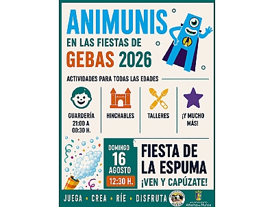 FIESTAS DE GEBAS 2026: SERVICIO DE GUARDERÍA + HINCHABLES + TALLERES