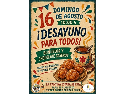 FIESTAS DE GEBAS 2026: DESAYUNO PARA TODOS