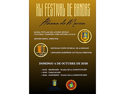 FERIA 2026: XLI FESTIVAL DE BANDAS DE MÚSICA, EXHIBICIÓN DE BAILE DE LA ESCUELA DE BAILE ALHANZA
