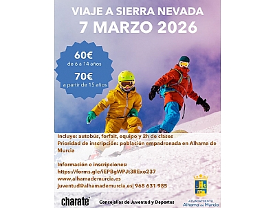 VIAJE A SIERRA NEVADA 2026 ESQUÍ Y SNOWBOARD VIAJE A SIERRA NEVADA 2026 ESQUÍ Y SNOWBOARD