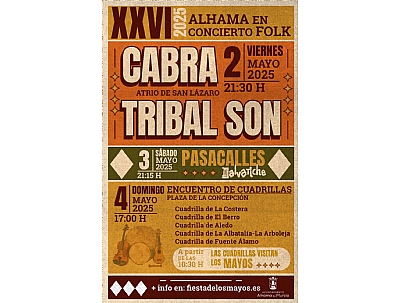 MAYOS 2025: XXIV Alhama en Concierto Folk. Grupos 
