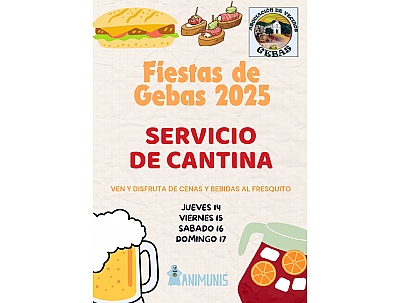 FIESTAS DE GEBAS 2025: Servicio de La Cantina FIESTAS DE GEBAS 2025: Servicio de La Cantina