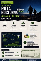 FIESTAS DE GEBAS 2026: RUTA NOCTURNA ALHAMA-GEBAS IDA Y VUELTA
