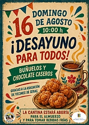 FIESTAS DE GEBAS 2026: DESAYUNO PARA TODOS