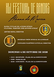 FERIA 2026: XLI FESTIVAL DE BANDAS DE MÚSICA, RECEPCIÓN Y PASACALLES