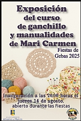 FIESTAS DE GEBAS 2025: Exposición del curso de Ganchillo y Manualidades de MARI CARMEN