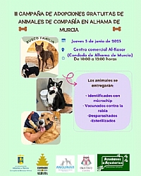 III CAMPAÑA DE ADOPCIONES GRATUITAS DE ANIMALES DE COMPAÑÍA