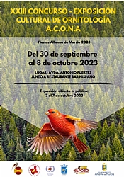 FERIA 2023: XXIII CONCURSO EXPOSICIÓN CULTURAL DE ORNITOLOGÍA FERIA DE ALHAMA